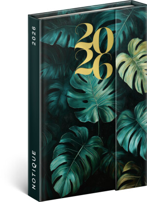 NOTIQUE Weekly Magnetic Diary Monstera 2026, 11 x 16 cm - Reklamnepredmety