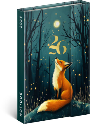 NOTIQUE Weekly magnetic diary Fox 2026, 11 x 16 cm - Reklamnepredmety