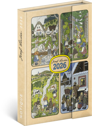 NOTIQUE Týždenný magnetický diár Josef Lada 2026, 11 x 16 cm - Reklamnepredmety