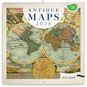 NOTIQUE Notepad Old Maps 2026, 30 x 30 cm - Reklamnepredmety