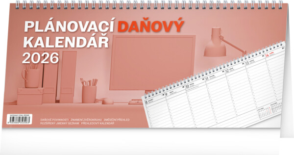 NOTIQUE Desk calendar Planning tax CZ 2026, 33 x 14.5 cm