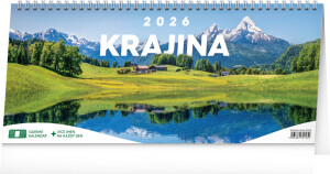 NOTIQUE Stolový kalendár Krajina CZ 2026 – 14-dňový, 33 x 14,5 cm - Reklamnepredmety