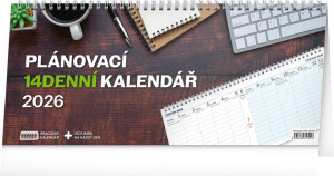 NOTIQUE Stolový kalendár Pracovný CZ 2026 – 14-dňový, 33 x 14,5 cm - Reklamnepredmety