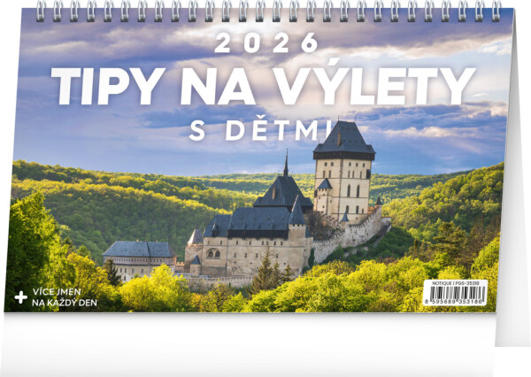 NOTIQUE Desk Calendar Tips for Trips with Children CZ 2026, 23.1 x 14.5 cm