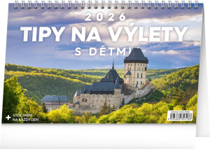 NOTIQUE Stolový kalendár Tipy na výlety s detmi CZ 2026, 23,1 x 14,5 cm - Reklamnepredmety