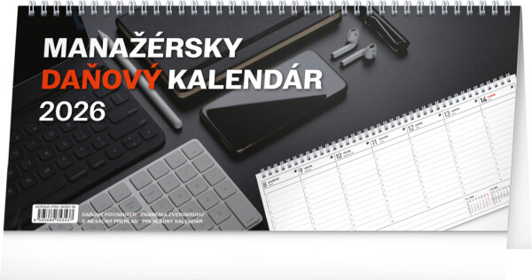 NOTIQUE Desk calendar Managerial tax 2026, 33 x 14.5 cm