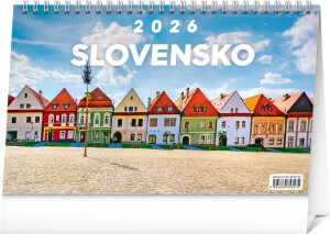 NOTIQUE Stolový kalendár Slovensko 2026, 23,1 x 14,5 cm - Reklamnepredmety