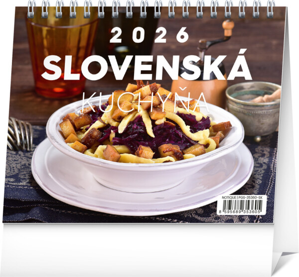 NOTIQUE Desk calendar Slovak cuisine 2026, 16.5 x 13 cm