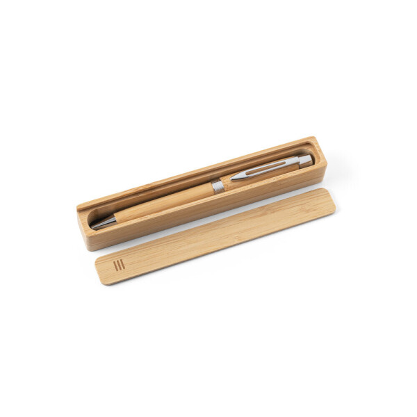 BAHIA II. Bamboo ballpoint pen with clip and twist mechanism