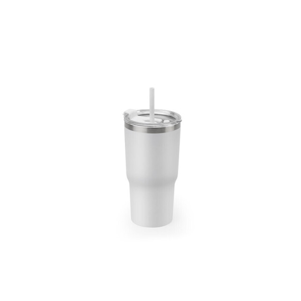 JOYNER M. Compact stainless steel travel tumbler (91% recycled) with vacuum-insulated double wall and matte finish 600 mL