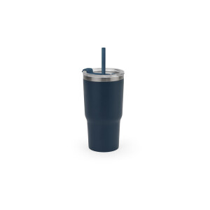JOYNER M. Compact stainless steel travel tumbler (91% recycled) with vacuum-insulated double wall and matte finish 600 mL - Reklamnepredmety