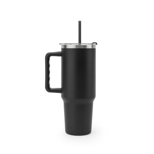 JOYNER XL. Large stainless steel travel tumbler (91% recycled) with vacuum-insulated double wall and matte finish 1300 mL - Reklamnepredmety
