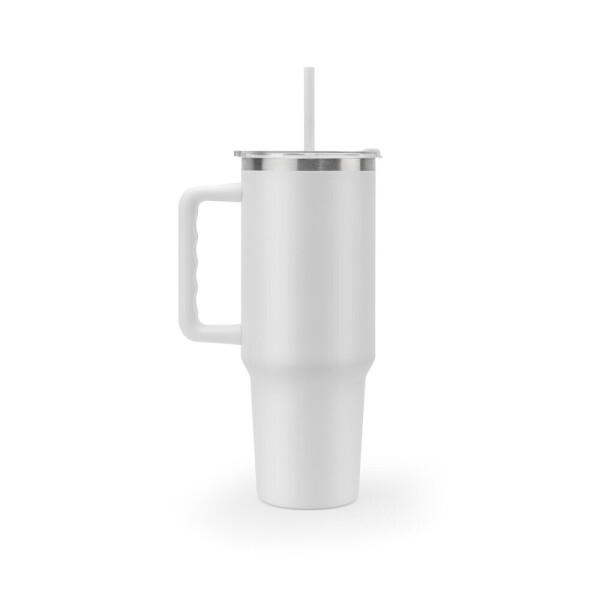 JOYNER XL. Large stainless steel travel tumbler (91% recycled) with vacuum-insulated double wall and matte finish 1300 mL