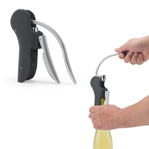 LAGREIN. ABS and zinc wine opener with automatic lever for easy opening