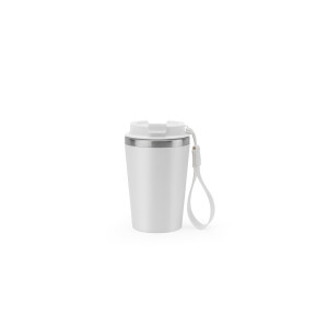 SPITZ. Stainless steel travel mug (90% rSS) with double wall and matte finish 440 mL - Reklamnepredmety