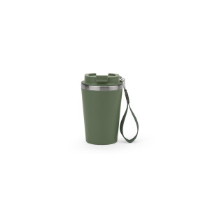 SPITZ. Stainless steel travel mug (90% rSS) with double wall and matte finish 440 mL - Reklamnepredmety