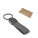 RAVEN. Rectangular key ring made of metal and recycled PET material (30% recycled content)