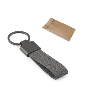 RAVEN. Rectangular key ring made of metal and recycled PET material (30% recycled content) - Reklamnepredmety