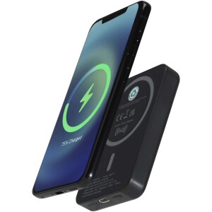 Acrab wireless magnetic power bank 5000 mAh 15W with 20W PD - made from recycled plastic - Reklamnepredmety