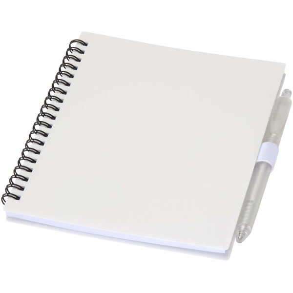 Niove Recycled Plastic Softcover Notebook and Ballpoint Pen Set (Blue Ink)