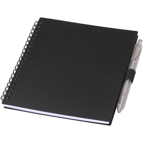 Niove Recycled Plastic Softcover Notebook and Ballpoint Pen Set (Blue Ink)