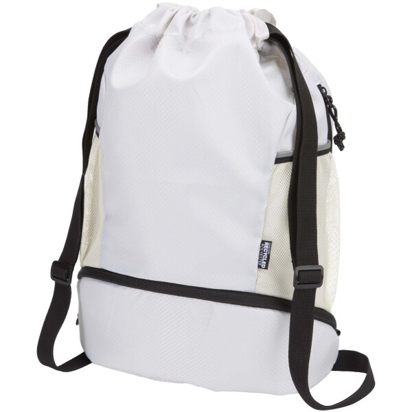 Nomad GRS recycled sports drawstring bag with bottom compartment 18L