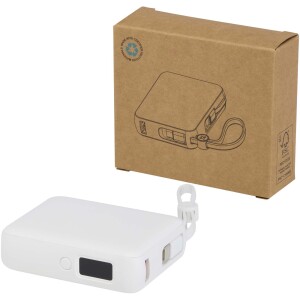 Acrux 10.000 mAh 35W tablet power bank with built in Type-C cable - made from recycled plastic - Reklamnepredmety