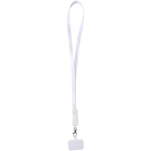 Franz recycled plastic smartphone lanyard with built-in data sync and 65W fast charge 5-in-1 cable - Reklamnepredmety