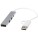 Alkaid 4-port recycled aluminium USB-A and Type-C hub with dual input - 12446981 - variant PF 12446981