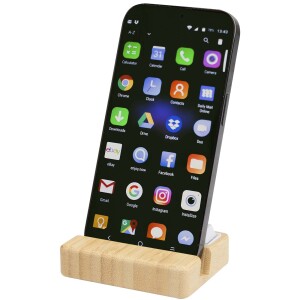 Algol recycled plastic phone stand and fidget toy with bamboo details - Reklamnepredmety