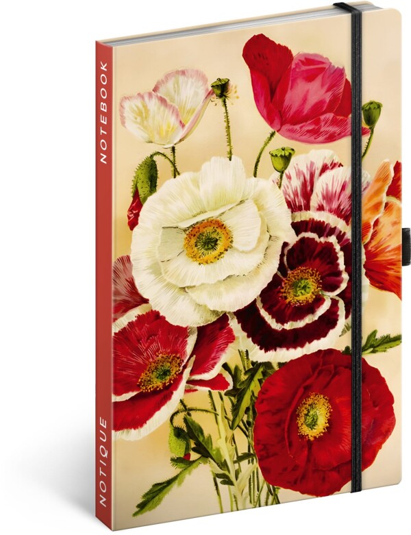 NOTIQUE Notes Poppies by Kateřina Winterová, lined, 13 x 21 cm