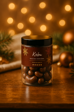 Jar of cashew nuts in milk chocolate - Reklamnepredmety