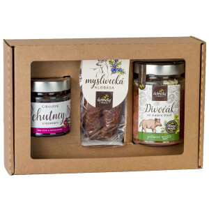 Gift set – Wild boar in its own juice, Onion chutney and Hunter's sausage - Reklamnepredmety