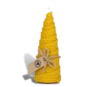 Pointed coiled candle - yellow - Reklamnepredmety