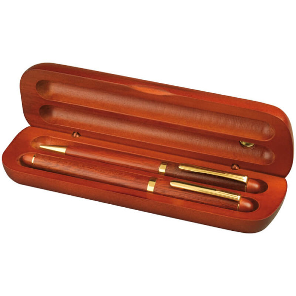Rosewood pen set in case