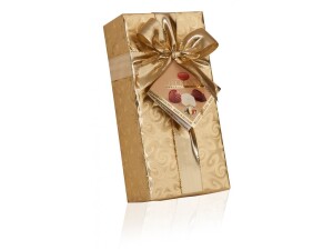Belgian filled pralines in gold paper 200 g – ballotin - Reklamnepredmety