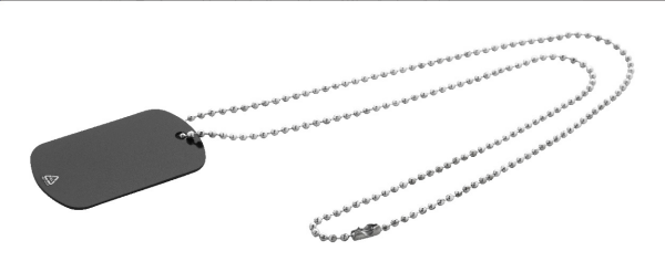 Delta necklace with identification tag
