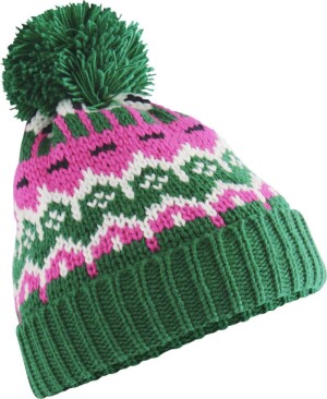 Knitted Hat with Pompon "Retro Ski" - Reklamnepredmety