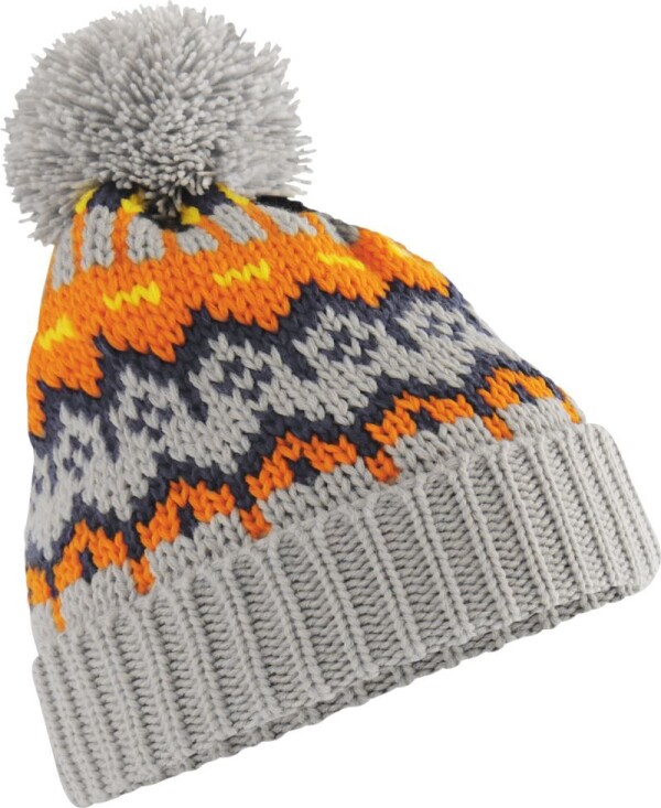 Knitted Hat with Pompon "Retro Ski"