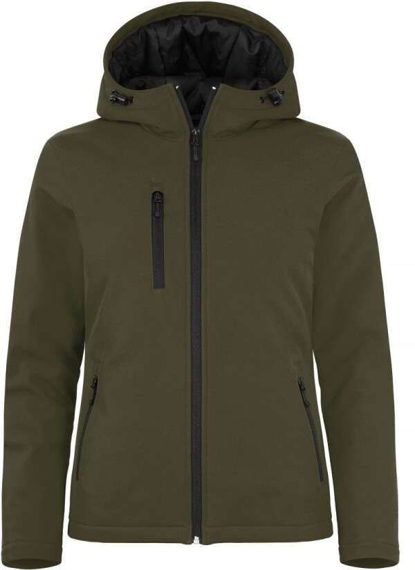 Ladies' Padded Hooded Softshell Jacket