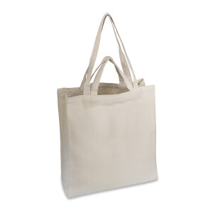 ELZIA cotton bag with long and short handles, beige - Reklamnepredmety