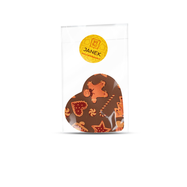 Chocolate heart with Christmas motif – milk chocolate