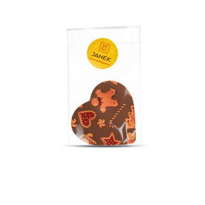 Chocolate heart with Christmas motif – milk chocolate - Reklamnepredmety