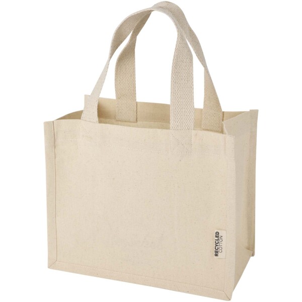 Odessa 220 g/m² GRS recycled cotton mini gusset tote bag 9L