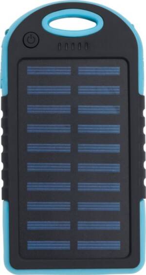 Rubberized ABS solar power bank - Reklamnepredmety