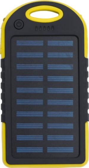 Rubberized ABS solar power bank - Reklamnepredmety