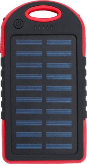 Rubberized ABS solar power bank - Reklamnepredmety