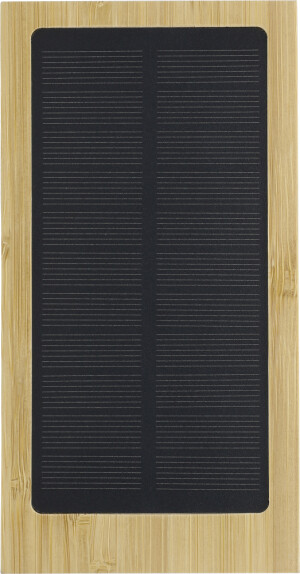 Bamboo solar power bank - Reklamnepredmety
