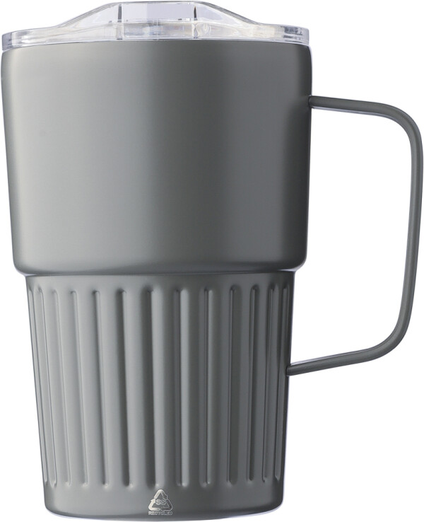 Double-walled recycled stainless steel travel mug 450 ml