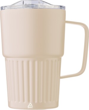 Double-walled recycled stainless steel travel mug 450 ml - Reklamnepredmety